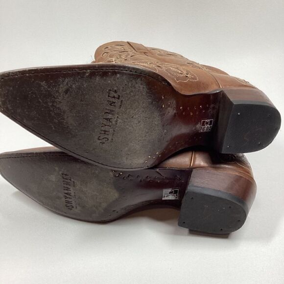 Shyanne Brown Embroidered Heeled Boots - Picture 16 of 16